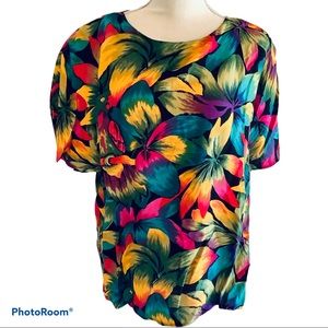 Aperitif Vintage Multicolored Short Sleeve Top